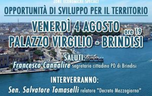 Zes – Opportunità di sviluppo per il territorio: domani a Palazzo Virgilio convegno organizzato dal PD