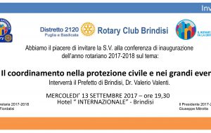 Il Rotary apre il nuovo anno con la conferenza del Prefetto Valente su “Il coordinamento nella protezione civile e nei grandi eventi”
