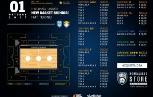 New Basket Brindisi-Torino: dalle 12.00 di martedì in vendita i biglietti