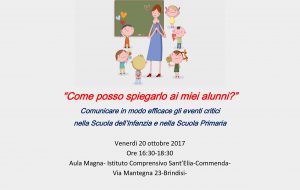 Come spiegarlo ai miei alunni? Comunicare in modo efficace gli eventi critici nella Scuola dell’Infanzia e nella Scuola Primaria