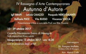Rassegna d’Arte Contemporanea “Autunno d’Autore” al Castello di Mesagne