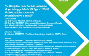 La disciplina delle Società Pubbliche dopo la Legge Madia: sabato importante convegno a Brindisi