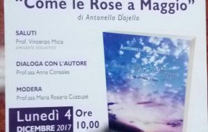 Lunedì 4 al Pertini si presenta il libro: “Come le Rose a Maggio”