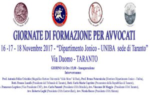 Tre giornate di formazione per avvocati
