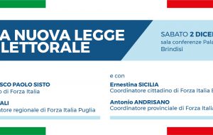 Forza Italia Brindisi: sabato 2 si parla della nuova legge elettorale