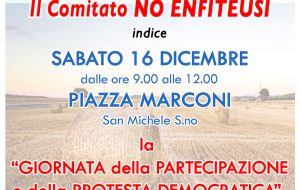 Il Comitato NO ENFITEUSI indice la “Giornata di partecipazione e di protesta democratica”.