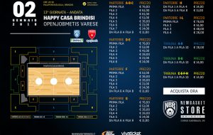 Online i biglietti per Happy Casa Brindisi-Openjobmetis Varese. N.B: Abbonamenti validi
