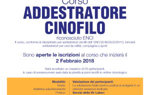 Al via corso di formazione professionalizzante per la qualifica di Istruttore Cinofilo ENCI