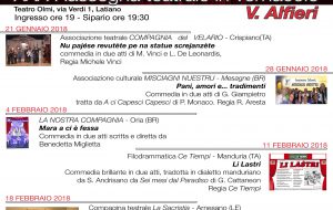 Teatro in vernacolo a Latiano: domenica “Pani, amori e… tradimienti”