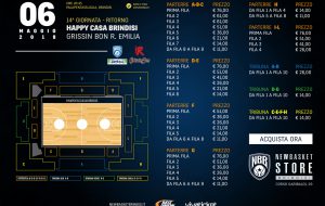 In vendita i biglietti per Happy Casa Brindisi-Grissin Bon Reggio Emilia