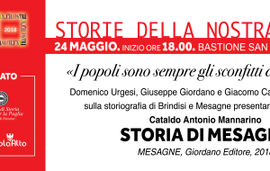 Si presenta a Brindisi il volume “Storia di Mesagne (Frammenti)” di Cataldo Antonio Mannarino
