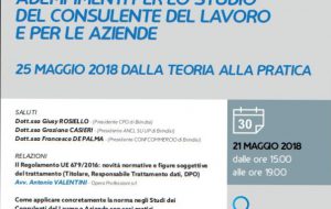 ConfCommercio: a Brindisi iniziativa sul nuovo regolamento sulla privacy