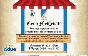 Mercoledì 8 agosto torna ad Oria la Cena Medievale