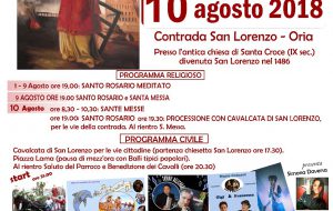 Domani Oria festeggia San Lorenzo