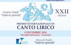 XXII Premio Internazionale di Canto Lirico Borsa di Studio “Valerio Gentile”: ecco il bando