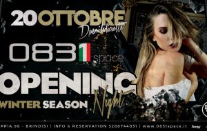 Al via la stagione invernale dello 0831 SPACE di Brindisi: il 20 Ottobre la serata inaugurale