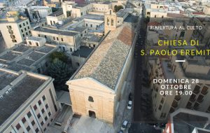Domenica  28 riapre la Chiesa di San Paolo Eremita