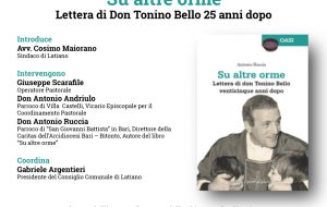 Giovedì 6 a Latiano si presenta il libro “Su altre orme – lettera di don Tonino Bello venticinque anni dop”