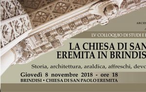 Giovedì 8 convegno sulla chiesa di San Paolo Eremita in Brindisi