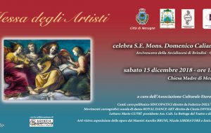 Sabato 15 la Messa degli Artisti nella Chiesa Madre di Mesagne