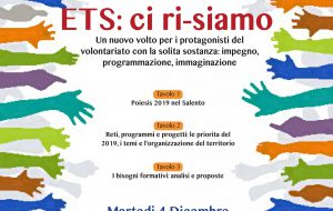 Meeting del Volontariato: Martedì 4 Dicembre il CSV riunisce le Associazioni a Brindisi