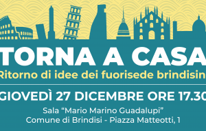 Ora tocca a noi: alle 17.30 l’assemblea conclusiva del progetto “Torna a casa: ritorno di idee dei fuorisede brindisini”