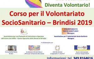 Continuano le iscrizioni per il Corso per il Volontariato Socio-Sanitario, in programma a Brindisi a fine febbraio 2019