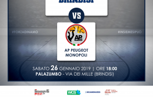 Sabato 26 alle 18.00 c’è Dinamo Brindisi-Monopoli