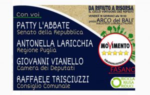 Da rifiuto a risorsa: il ciclo virtuoso dei rifiuti: se ne parla venerdì 18 in un convegno organizzato da M5 Fasano
