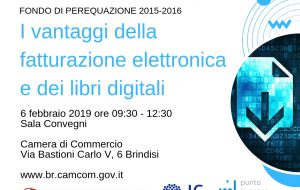 Camera di Commercio di Brindisi: domani convegno su “I vantaggi della fatturazione elettronica e dei libri digitali”