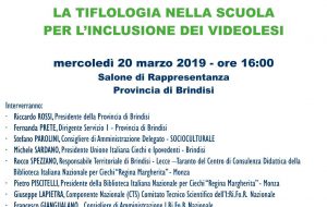 La Tiflologia nella Scuola per l’Inclusione dei Videolesi: se ne discute domani nel Salone della Provincia di Brindisi