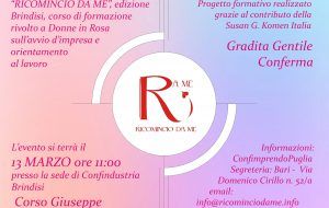 Domani presso Confindustria Brindisi si presenta il progetto benefico “Ricomincio da Me”