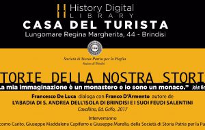 Giovedì 16 si presenta il libro “L’Abadia di S. Andrea dell’Isola di Brindisi e i suoi feudi salentini”