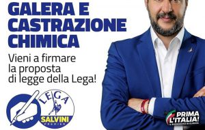 Castrazione chimica e pene certe per pedofili e stupratori: domenica 5 a Brindisi gazebo della Lega per raccogliere firme