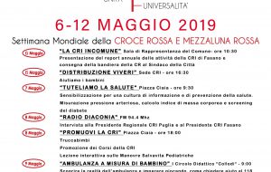 Le iniziative per la Settimana della Croce Rossa 2019
