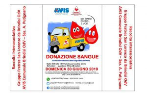 Domani raccolta sangue presso la Parrocchia Cristo Salvatore al Quartiere Sant’Elia