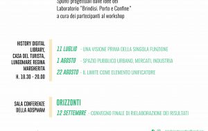 Brindisi Porta e Confine: giovedì 11 il primo dei tre “dialoghi di studio ed approfondimento”