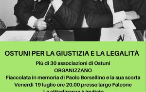 Ad Ostuni un corteo commemorativo in ricordo di Paolo Borsellino