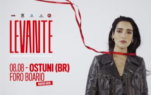 Levante in concerto ad Ostuni: appuntamento 8 Agosto al Foro Boario