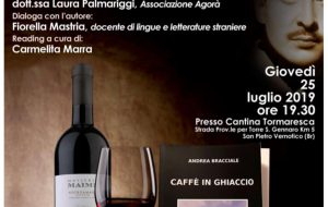 Giovedì 25 Luglio alla Cantina Tormaresca serata di dialogo con lo scrittore Andrea Bracciale