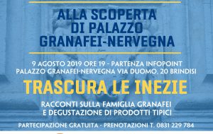 Trascura le inezie: venerdì 9 visita guidata al Palazzo Granafei-Nervegna di Brindisi con racconti sulla famiglia Granafei e una degustazione di vini e prodotti tipici