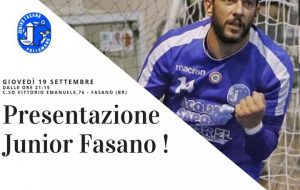 Domani si presenta la Junior Fasano 2019/20