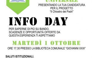 Servizio Civile Universale: Martedi 1° Ottobre Infoday a San Vito dei Normanni