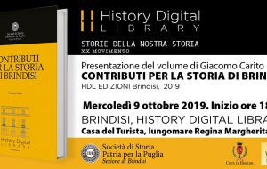 Mercoledì 9 si presenta il libro “Contributi per la storia di Brindisi” di Giacomo Carito