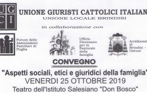 Aspetti sociali, etici e giuridici della Famiglia: se ne parla il 25 ottobre ai Salesiani di Brindisi