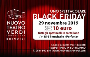 Nuovo Teatro Verdi: biglietti a prezzo promo nel “Black Friday” degli acquisti