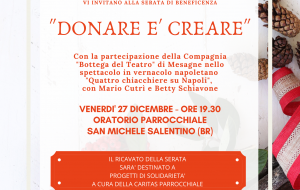 Donare è creare: venerdì 27 serata di beneficenza a favore della Caritas di San Michele S.no