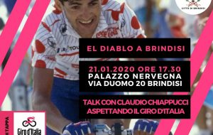 Giro d’Italia a Brindisi: alle 18.00 “El Diablo” Claudio Chiappucci a Palazzo Nervegna