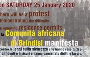 La CGIL Brindisi aderisce alla manifestazione indetta dalla Comunità Africana di Brindisi