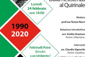Sandro Pertini. Dalla Resistenza al Quirinale: se ne parla Lunedì 24 a La Feltrinelli Point di Brindisi